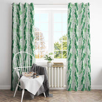 Hawaii Ti Leaf Maile Tuberose Lei Window Curtain With Hanalei Leaf Green