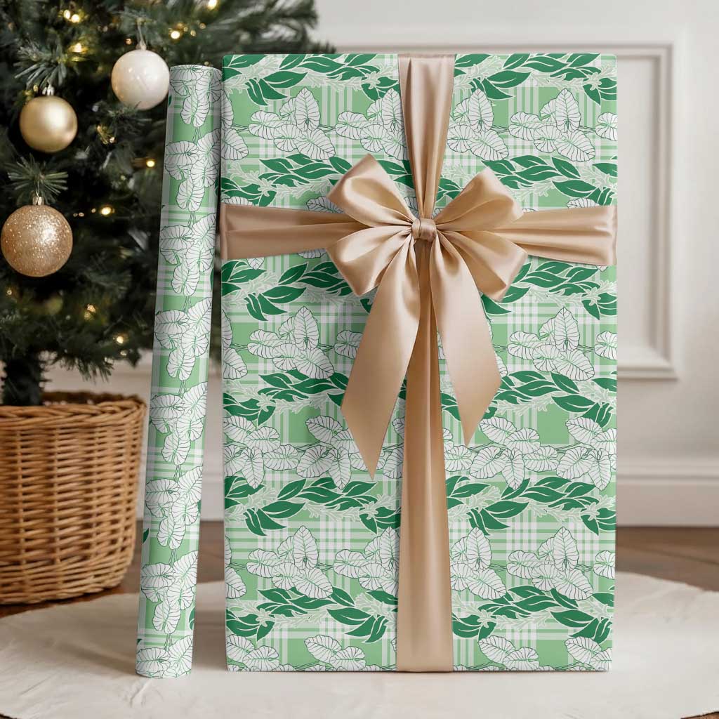 Hawaii Ti Leaf Maile Tuberose Lei Wrapping Paper With Hanalei Leaf Green