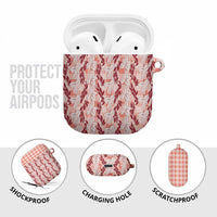 Hawaii Ti Leaf Maile Tuberose Lei AirPods Case With Hanalei Leaf Red