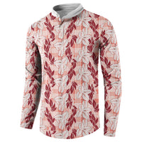 Hawaii Ti Leaf Maile Tuberose Lei Button Sweatshirt With Hanalei Leaf Red