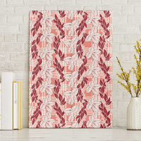 Hawaii Ti Leaf Maile Tuberose Lei Canvas Wall Art With Hanalei Leaf Red
