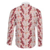 Hawaii Ti Leaf Maile Tuberose Lei Family Matching Puletasi and Hawaiian Shirt With Hanalei Leaf Red