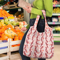 Hawaii Ti Leaf Maile Tuberose Lei Grocery Bag With Hanalei Leaf Red