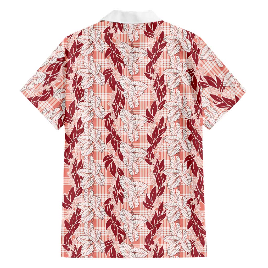 Hawaii Ti Leaf Maile Tuberose Lei Hawaiian Shirt With Hanalei Leaf Red