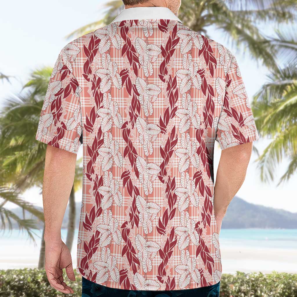 Hawaii Ti Leaf Maile Tuberose Lei Hawaiian Shirt With Hanalei Leaf Red