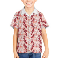 Hawaii Ti Leaf Maile Tuberose Lei Hawaiian Shirt With Hanalei Leaf Red