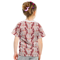 Hawaii Ti Leaf Maile Tuberose Lei Kid T Shirt With Hanalei Leaf Red