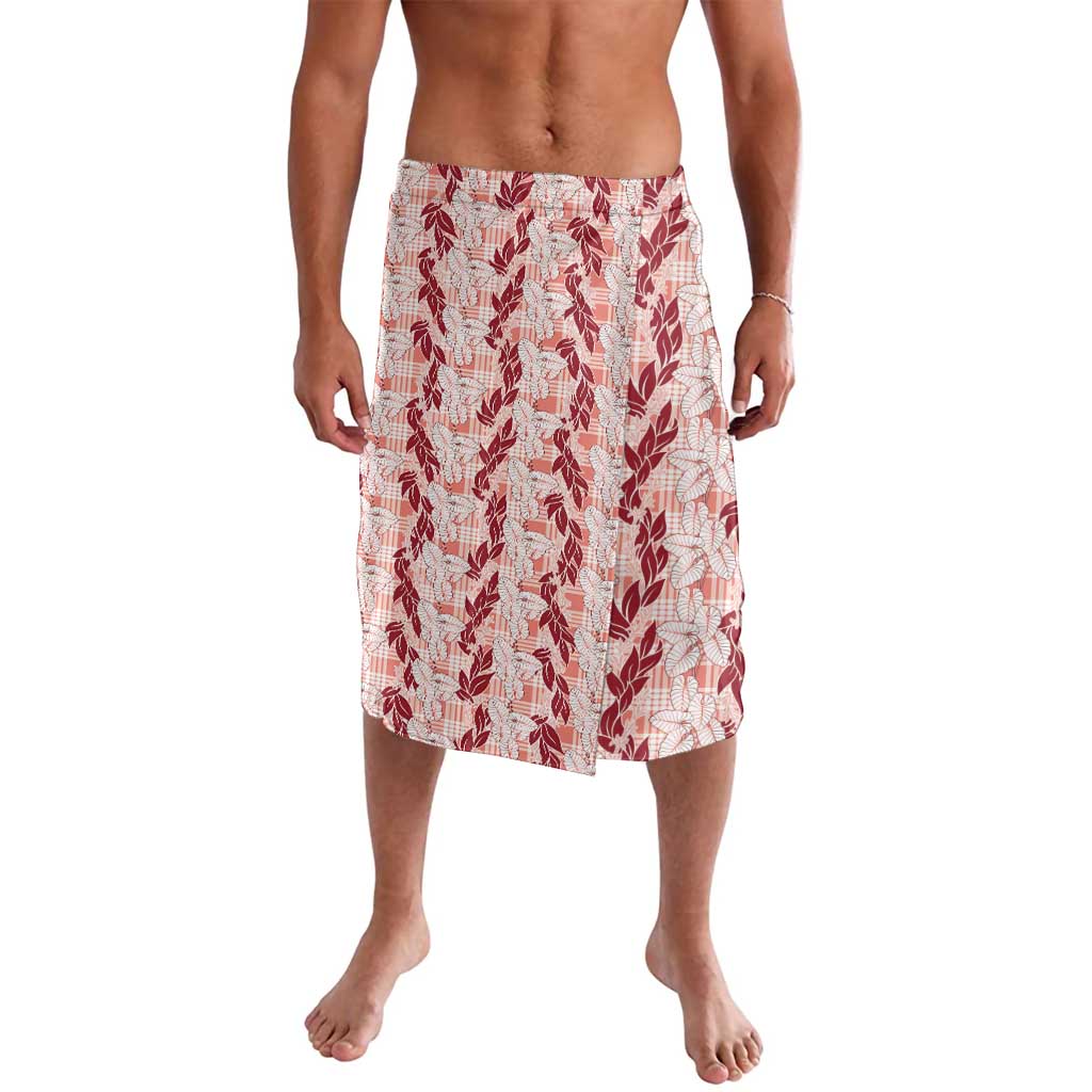 Hawaii Ti Leaf Maile Tuberose Lei Lavalava With Hanalei Leaf Red