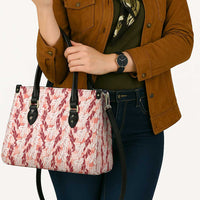 Hawaii Ti Leaf Maile Tuberose Lei Leather Bag With Hanalei Leaf Red