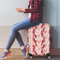 Hawaii Ti Leaf Maile Tuberose Lei Luggage Cover With Hanalei Leaf Red
