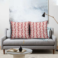 Hawaii Ti Leaf Maile Tuberose Lei Pillow Cover With Hanalei Leaf Red