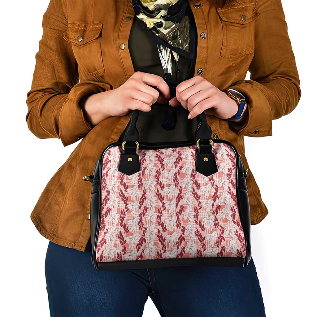 Hawaii Ti Leaf Maile Tuberose Lei Shoulder Handbag With Hanalei Leaf Red