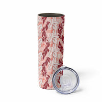 Hawaii Ti Leaf Maile Tuberose Lei Skinny Tumbler With Hanalei Leaf Red
