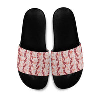 Hawaii Ti Leaf Maile Tuberose Lei Slide Sandals With Hanalei Leaf Red