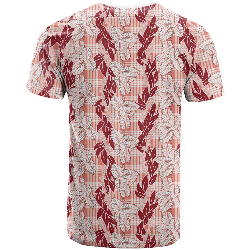 Hawaii Ti Leaf Maile Tuberose Lei T Shirt With Hanalei Leaf Red