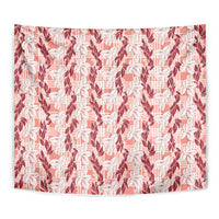 Hawaii Ti Leaf Maile Tuberose Lei Tapestry With Hanalei Leaf Red