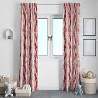 Hawaii Ti Leaf Maile Tuberose Lei Window Curtain With Hanalei Leaf Red