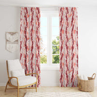 Hawaii Ti Leaf Maile Tuberose Lei Window Curtain With Hanalei Leaf Red