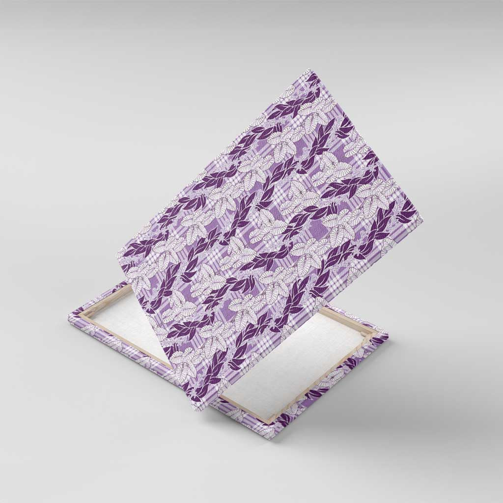 Hawaii Ti Leaf Maile Tuberose Lei Canvas Wall Art With Hanalei Leaf Purple