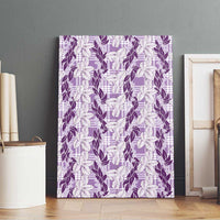 Hawaii Ti Leaf Maile Tuberose Lei Canvas Wall Art With Hanalei Leaf Purple