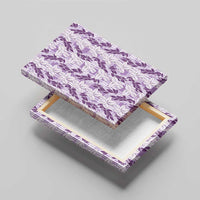 Hawaii Ti Leaf Maile Tuberose Lei Canvas Wall Art With Hanalei Leaf Purple