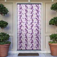 Hawaii Ti Leaf Maile Tuberose Lei Door Cover With Hanalei Leaf Purple