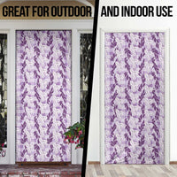 Hawaii Ti Leaf Maile Tuberose Lei Door Cover With Hanalei Leaf Purple