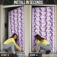 Hawaii Ti Leaf Maile Tuberose Lei Door Cover With Hanalei Leaf Purple