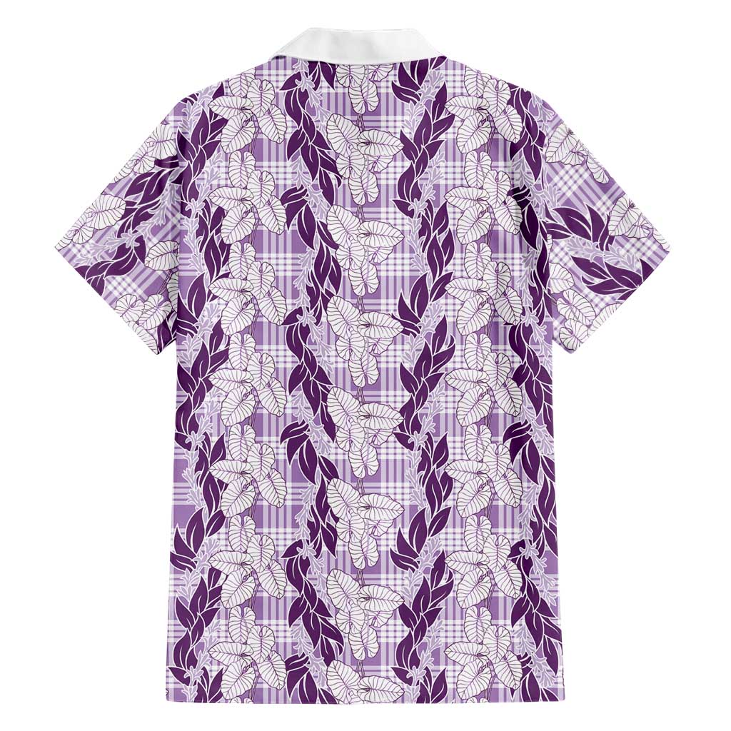 Hawaii Ti Leaf Maile Tuberose Lei Family Matching Tank Maxi Dress and Hawaiian Shirt With Hanalei Leaf Purple LT05 - Polynesian Pride