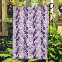 Hawaii Ti Leaf Maile Tuberose Lei Garden Flag With Hanalei Leaf Purple