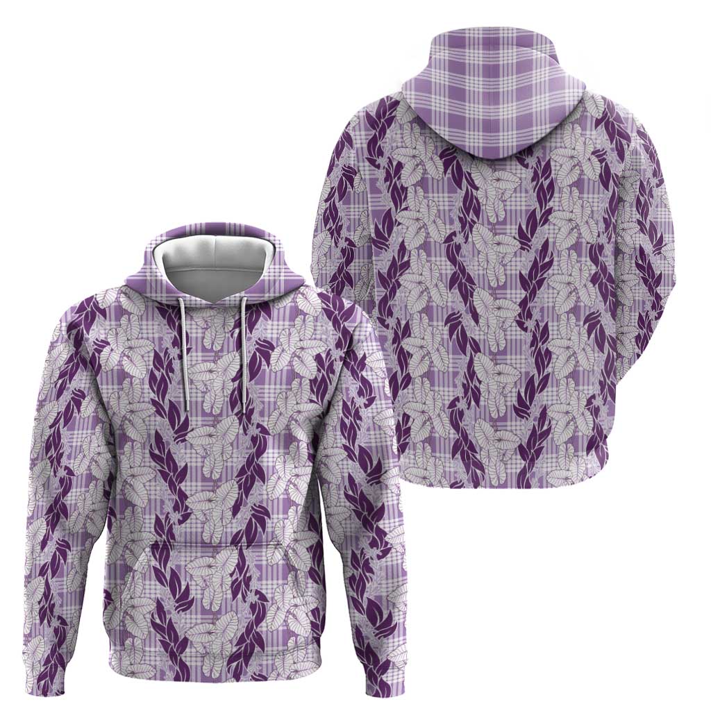 Hawaii Ti Leaf Maile Tuberose Lei Hoodie With Hanalei Leaf Purple