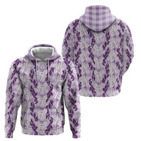 Hawaii Ti Leaf Maile Tuberose Lei Hoodie With Hanalei Leaf Purple