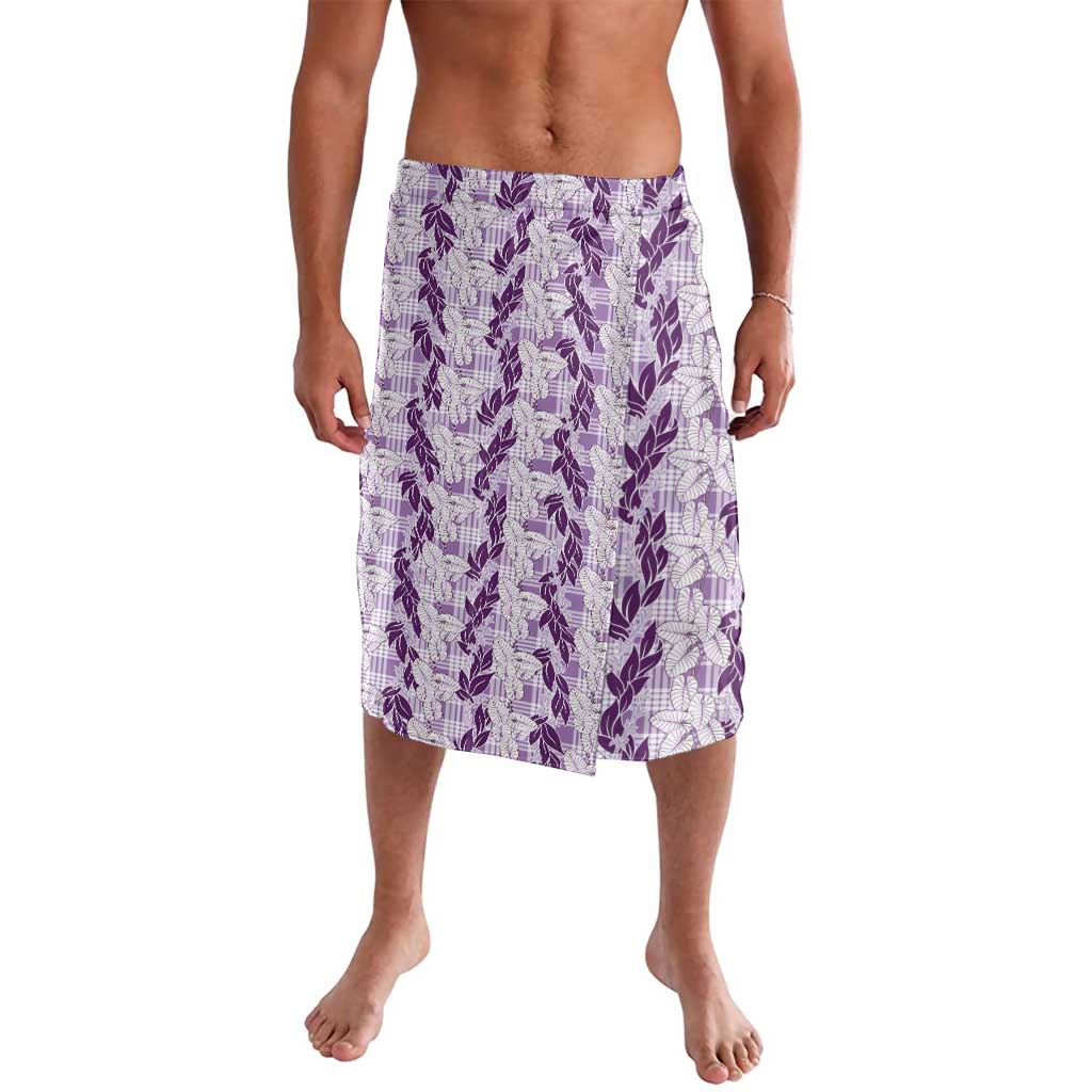 Hawaii Ti Leaf Maile Tuberose Lei Lavalava With Hanalei Leaf Purple