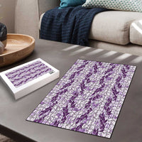 Hawaii Ti Leaf Maile Tuberose Lei Puzzle With Hanalei Leaf Purple