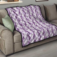Hawaii Ti Leaf Maile Tuberose Lei Quilt With Hanalei Leaf Purple