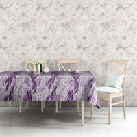 Hawaii Ti Leaf Maile Tuberose Lei Tablecloth With Hanalei Leaf Purple
