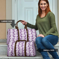 Hawaii Ti Leaf Maile Tuberose Lei Travel Bag With Hanalei Leaf Purple