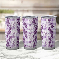 Hawaii Ti Leaf Maile Tuberose Lei Tumbler Cup With Hanalei Leaf Purple