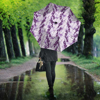 Hawaii Ti Leaf Maile Tuberose Lei Umbrella With Hanalei Leaf Purple