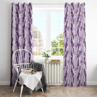 Hawaii Ti Leaf Maile Tuberose Lei Window Curtain With Hanalei Leaf Purple