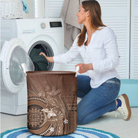 Samoa Tatau Marlin Laundry Basket With Siapo Motifs Brown