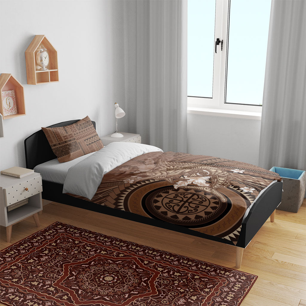 Samoa Tatau Marlin Bedding Set With Siapo Motifs Brown