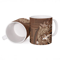 Samoa Tatau Marlin Ceramic Mug With Siapo Motifs Brown