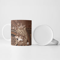 Samoa Tatau Marlin Ceramic Mug With Siapo Motifs Brown