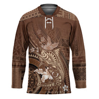 Samoa Tatau Marlin Hockey Jersey With Siapo Motifs Brown