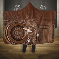 Samoa Tatau Marlin Hooded Blanket With Siapo Motifs Brown