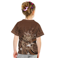 Samoa Tatau Marlin Kid T Shirt With Siapo Motifs Brown