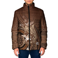 Samoa Tatau Marlin Padded Jacket With Siapo Motifs Brown
