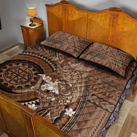 Samoa Tatau Marlin Quilt Bed Set With Siapo Motifs Brown