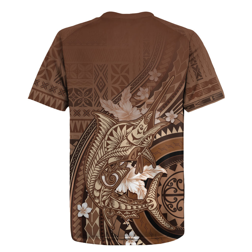 Samoa Tatau Marlin Rugby Jersey With Siapo Motifs Brown